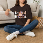 Hocus Pocus Cute Witch graphic shirt featuring Pastel Halloween Cat & Cauldron Tee