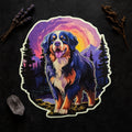 Psychedelic Bernese Mountain Dog Sticker | Colorful Nature Vinyl Decal for Water Bottles & Laptops