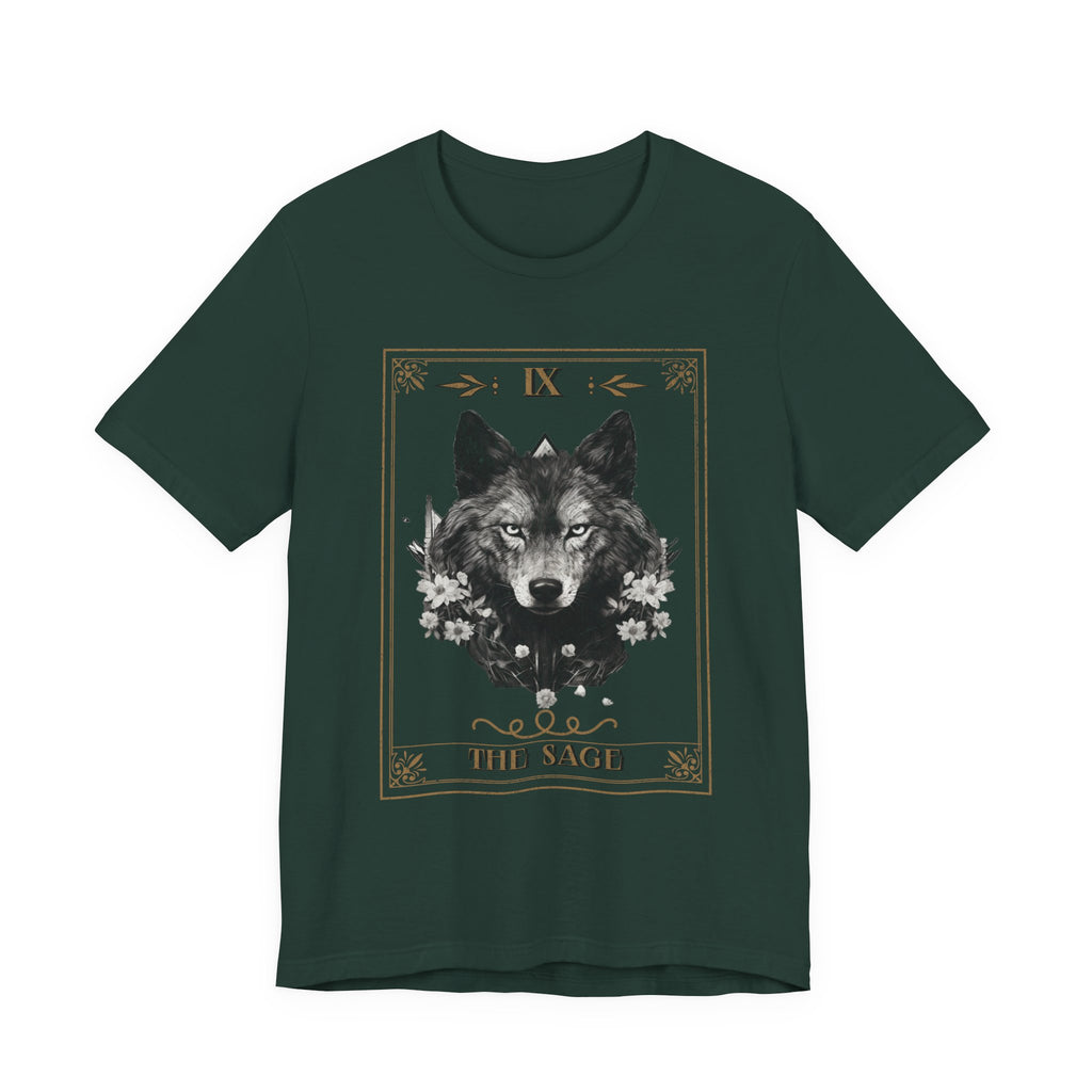 Wolf Tarot Graphic graphic shirt featuring "The Sage" Vintage Wolf Illustration T-Shirt