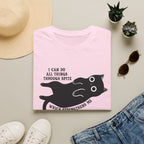 Additional photo of Cat Graphic — "I Can Do All Things Through Spit" Cute Funny Cat T-shirt
