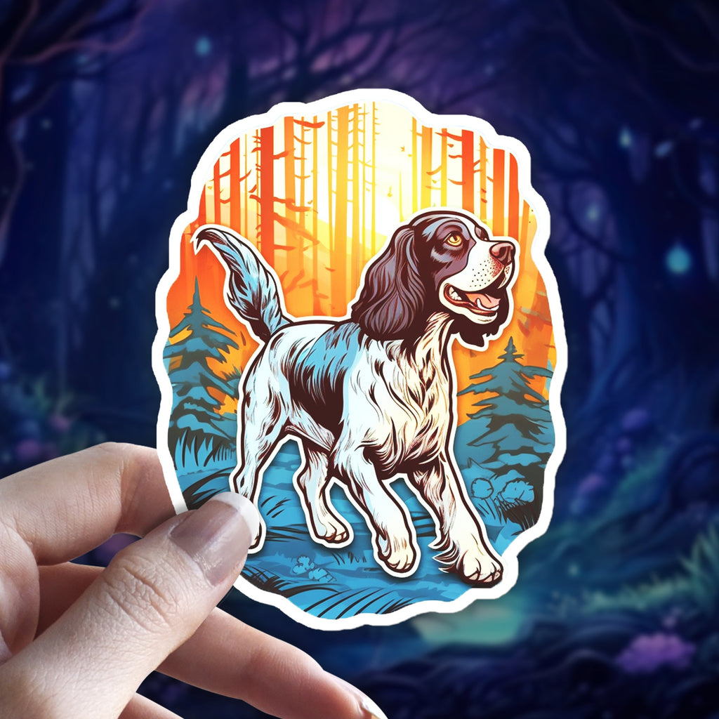 Witchy English Springer Spaniel Sticker: Holographic Dog Lover Decal