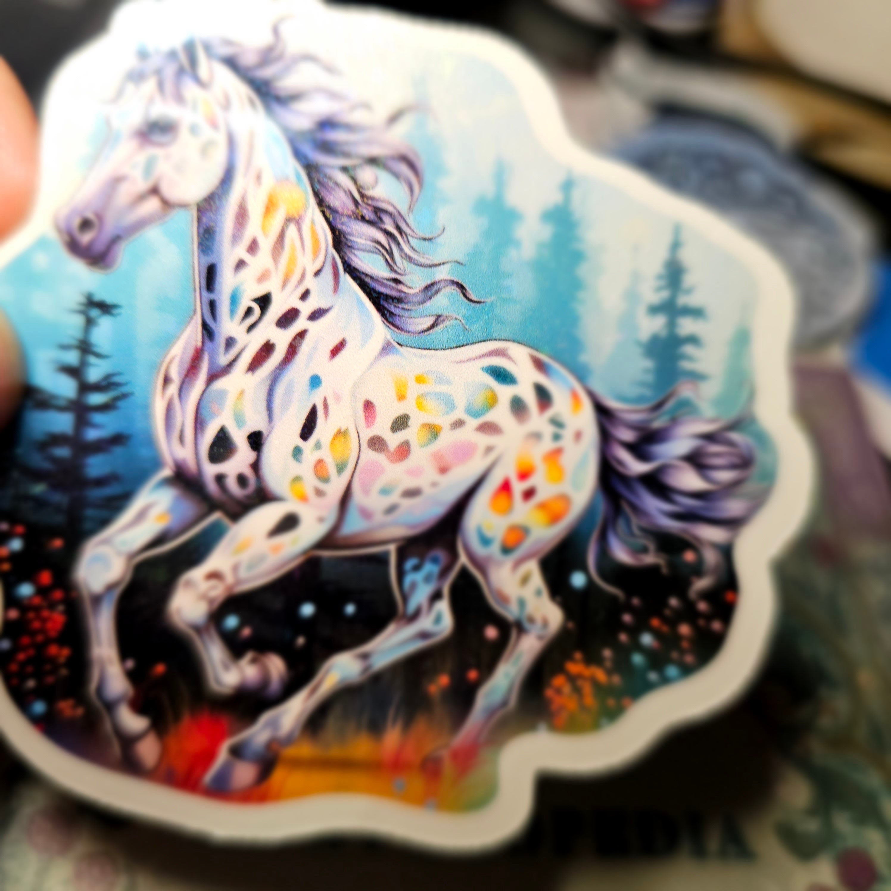 Holographic Appaloosa Horse Sticker - Water Resistant Equestrian Decal