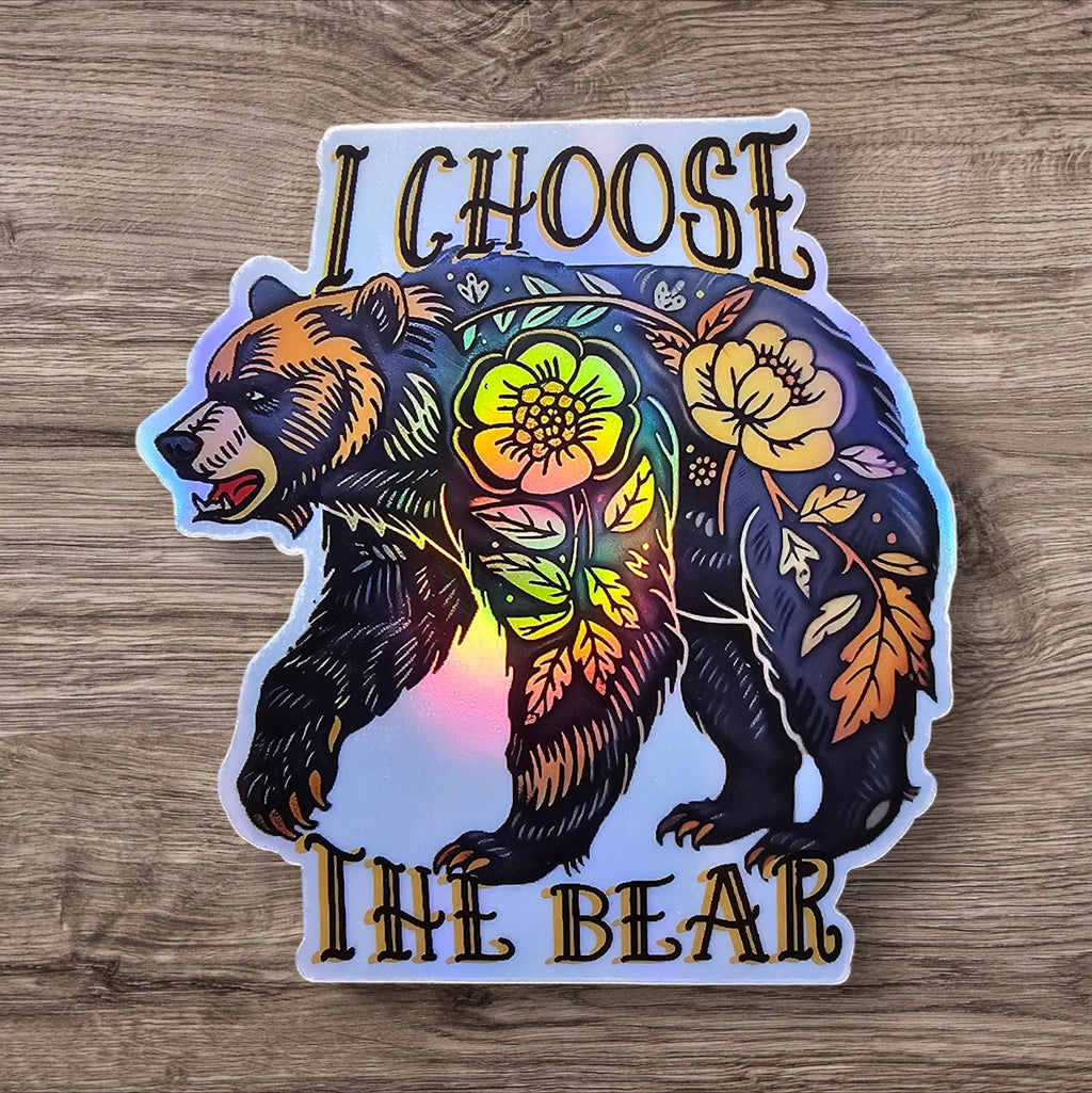 Feminist Bear Vinyl Sticker: Women's Rights Empowerment Decal