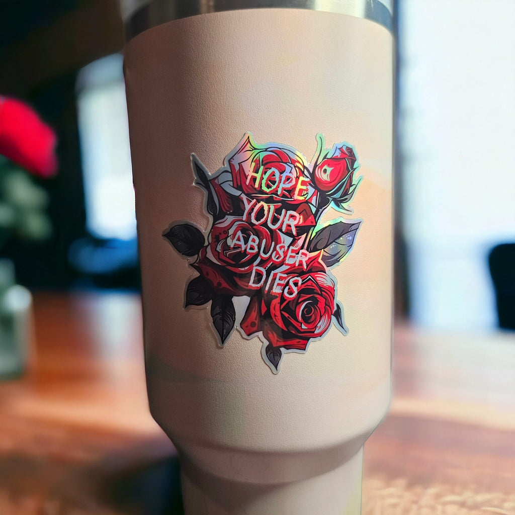 Tattoo Rose Sticker, Domestic Violence Awareness Decal