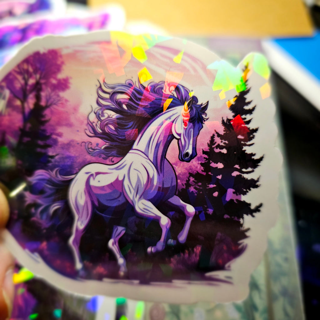 Celestial Horse Sticker | Purple Fantasy Equestrian Vinyl Decal | Witchy Nature Laptop Sticker | Animal Gift