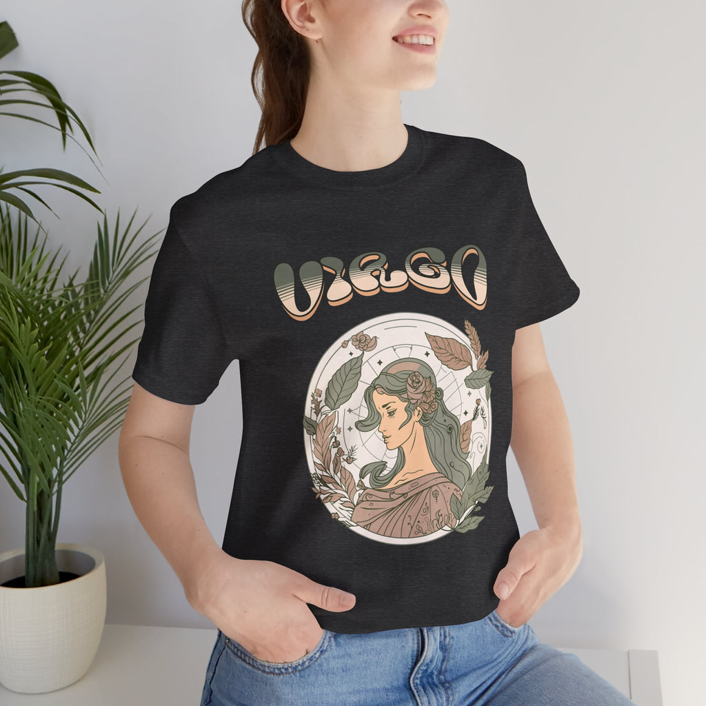 Virgo Zodiac T‑Shirt — Vintage Botanical Astrology Tee