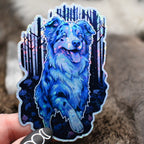 Australian Shepherd Familiar vinyl sticker featuring Holographic Dog Lover Vinyl Decal