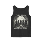 Feminist Witch graphic tank top featuring They Fear What They Can't Control Coven