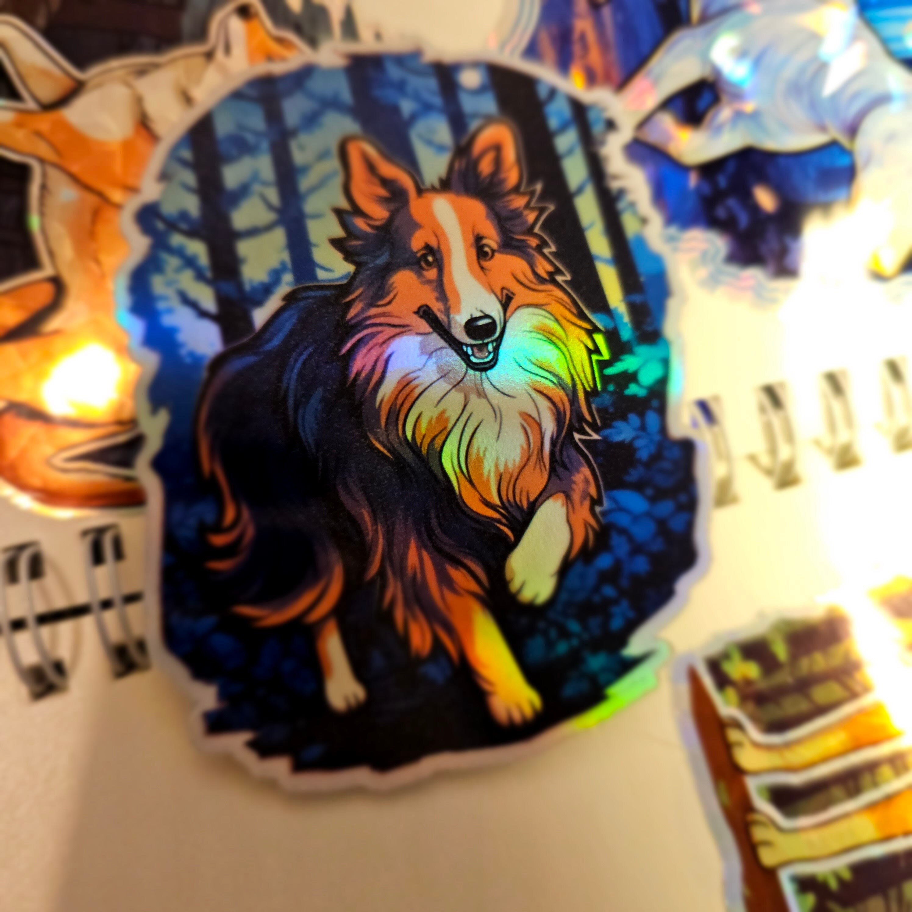 Holographic Sheltie Sticker: Shetland Sheepdog Decal