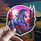 Witchy Equestrian Horse Familiar vinyl sticker featuring Holographic Horse Lover Vinyl Decal