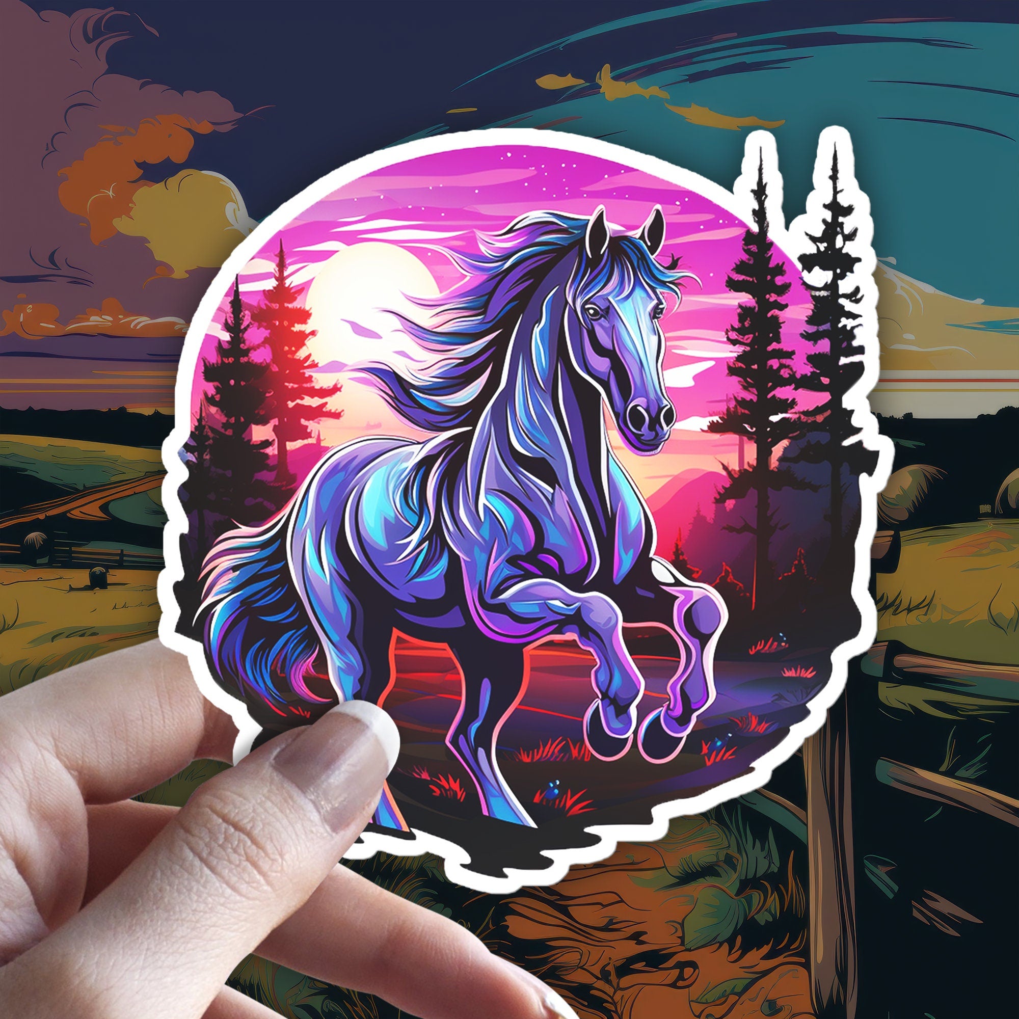 Holographic Horse Decal: Witchy Equestrian Gift