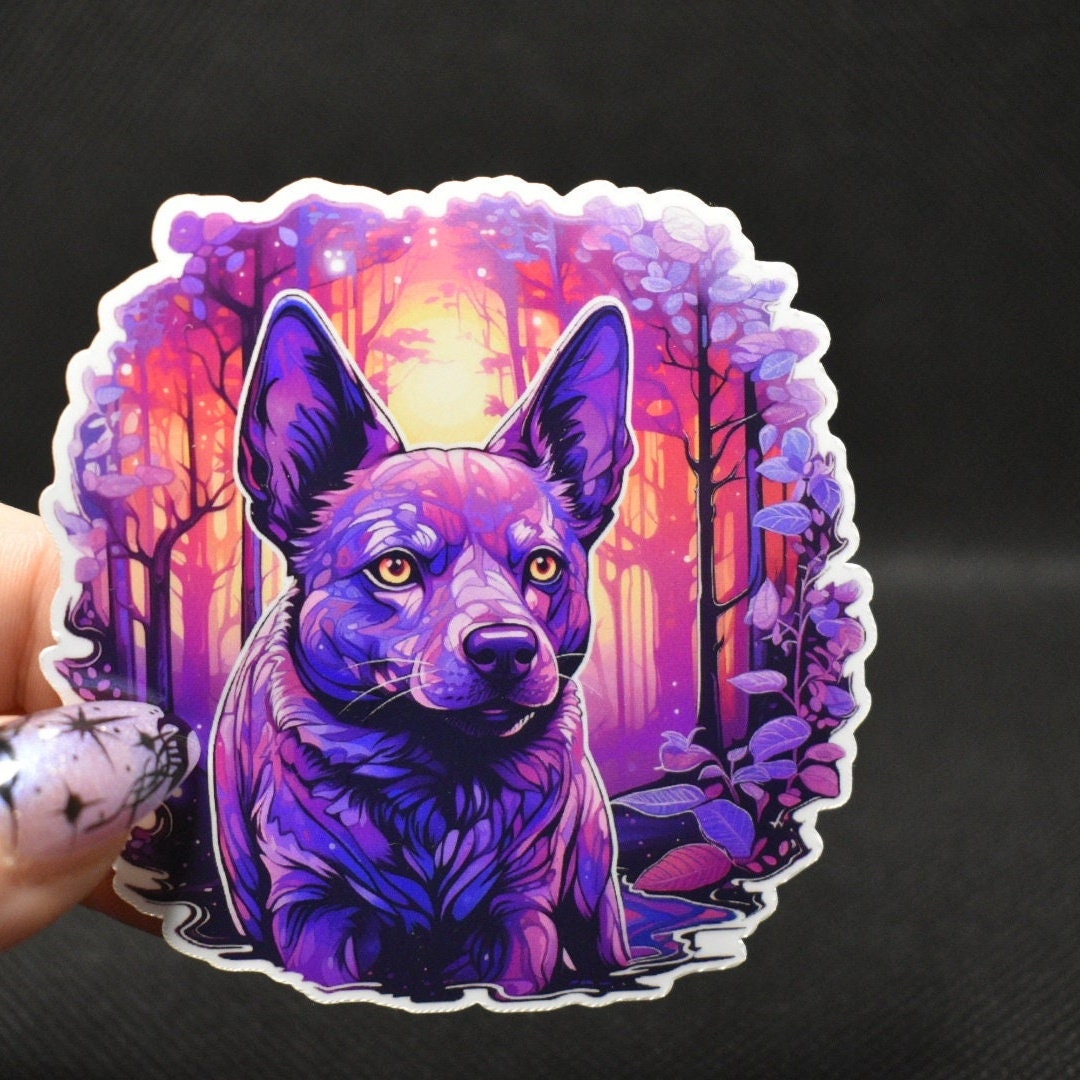 Australian Kelpie Sticker: Herding Dog Decal, Holographic Option