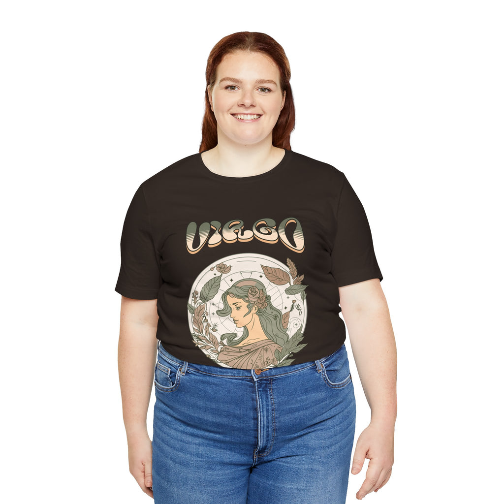 Virgo Zodiac T‑Shirt — Vintage Botanical Astrology Tee
