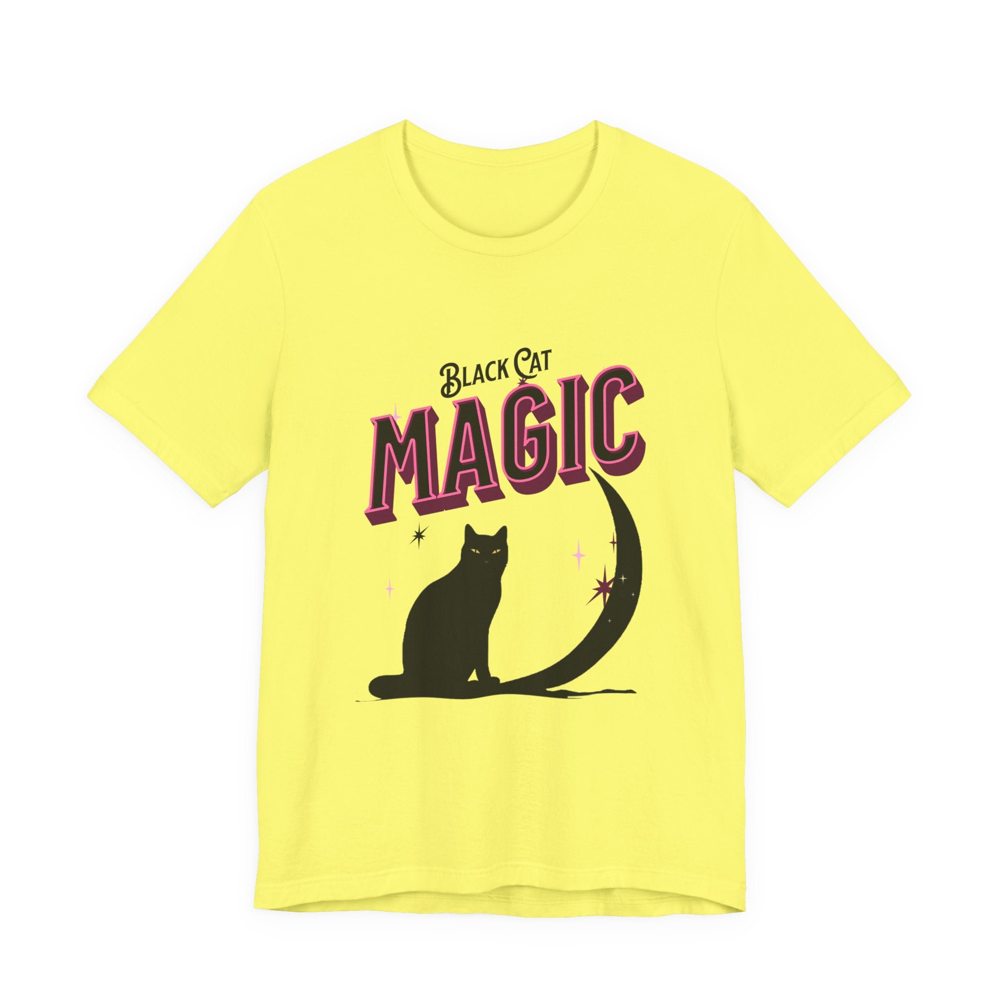 Black Cat Magic T‑Shirt — Halloween Moon Cat Graphic Tee