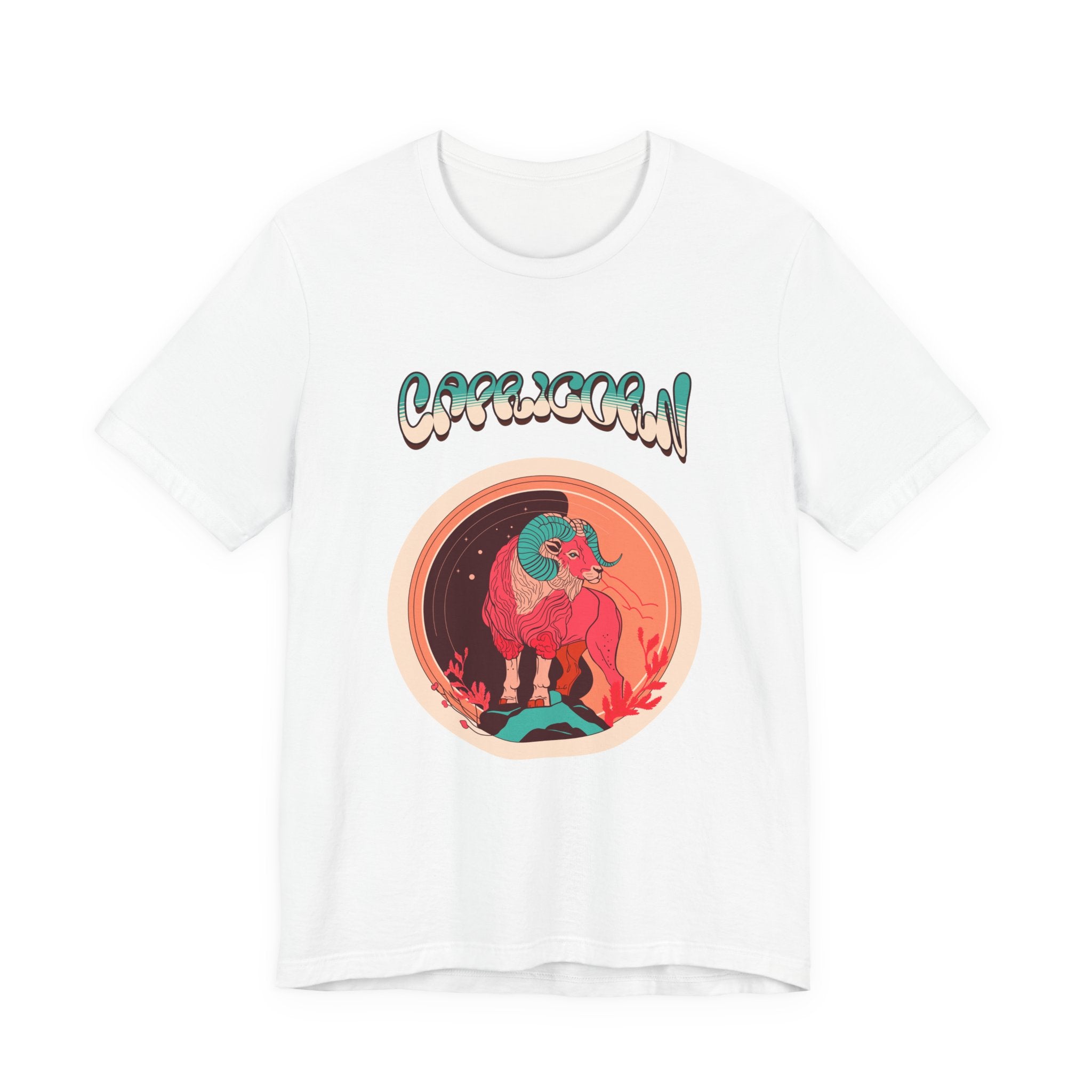 Capricorn Zodiac Tee — Retro Cosmic Goat Graphic Shirt