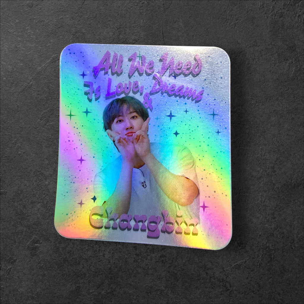 Changbin Sticker | SKZ All We Need Is Love Dreams and Changbin Vinyl Sticker, K-Pop Meme Laptop Water Bottle Decal