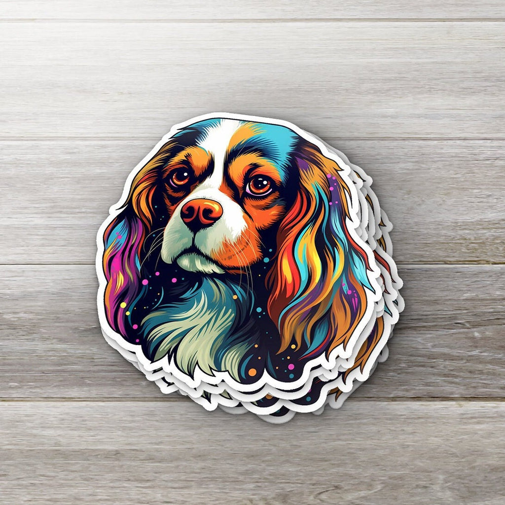 Cavalier King Charles Spaniel Sticker: Elegant Canine Decal, Holographic Option