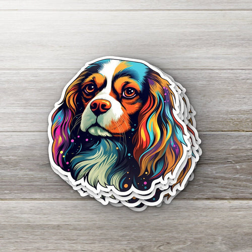 Cavalier King Charles Spaniel vinyl sticker featuring Holographic Dog Lover Vinyl Decal