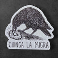 Chinga La Migra Vinyl Sticker | Anti-ICE Crow Decal
