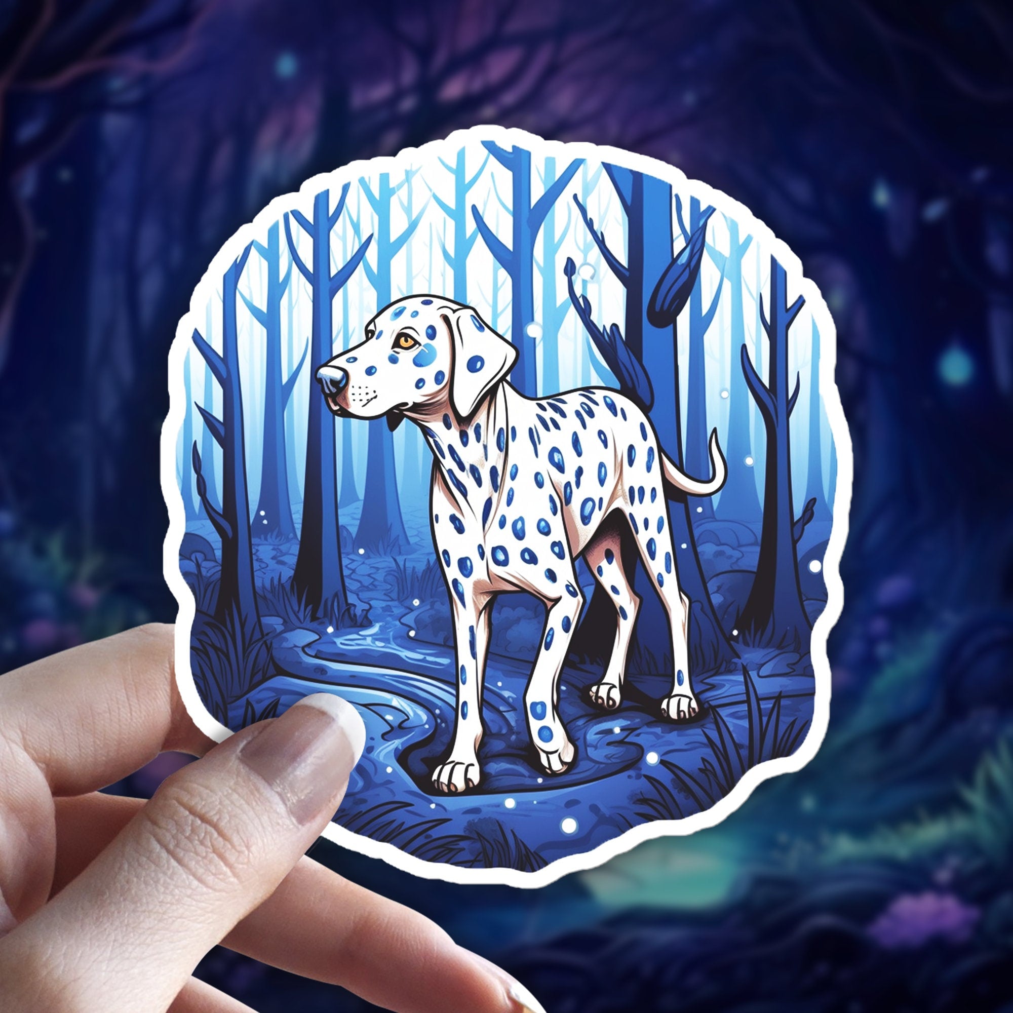 Mystical Dalmatian Sticker | Fantasy Dog Vinyl Decal for Water Bottles & Laptops