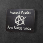 Anti-Capitalist : Record Profits Are vinyl sticker in White