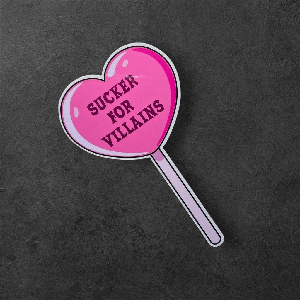 Sucker for Villains Holographic Sticker: Anti-Hero Fan Decal