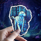 Great Pyrenees Familiar vinyl sticker featuring Holographic Witchy Dog Water-Resistant Vinyl