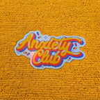 90s Anxiety Club Holographic vinyl sticker featuring Y2K Water-Resistant Decal