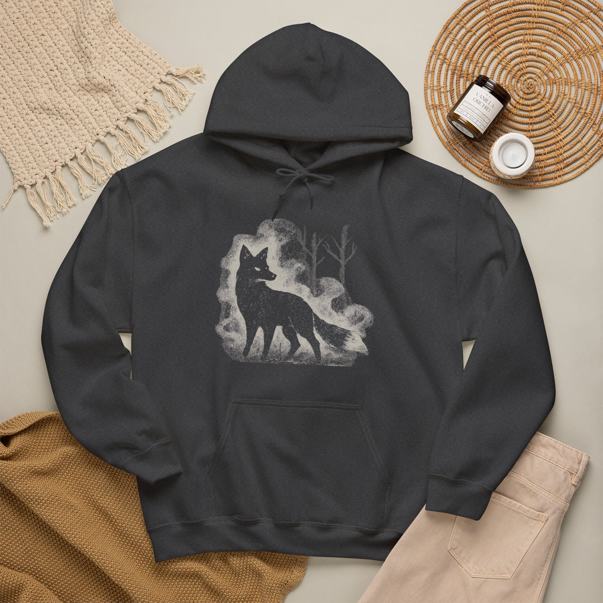 Additional photo of Wolf Silhouette — Night Forest Wolf Graphic hoodie