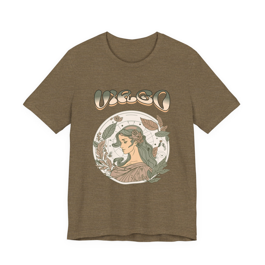 Virgo Zodiac T‑ graphic shirt featuring Vintage Botanical Astrology Tee