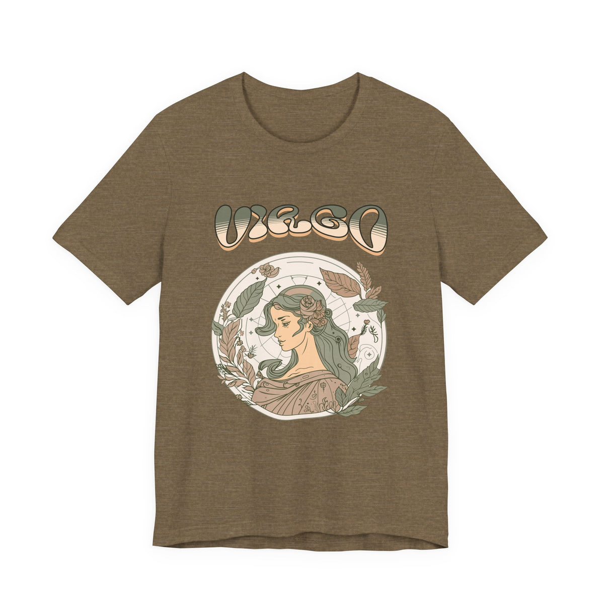 Virgo Zodiac T‑ graphic shirt featuring Vintage Botanical Astrology Tee