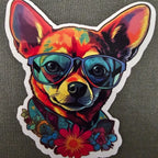 Trippy Chihuahua : Psychedelic Dog Lover Gift vinyl sticker