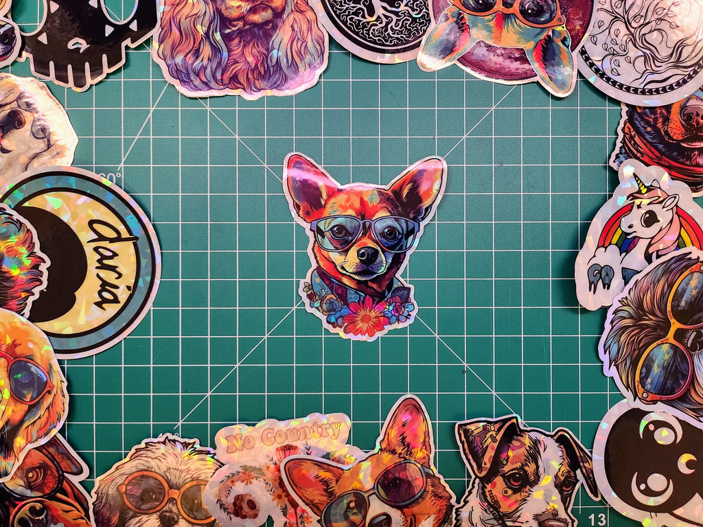 Trippy Chihuahua Sticker: Psychedelic Dog Lover Gift