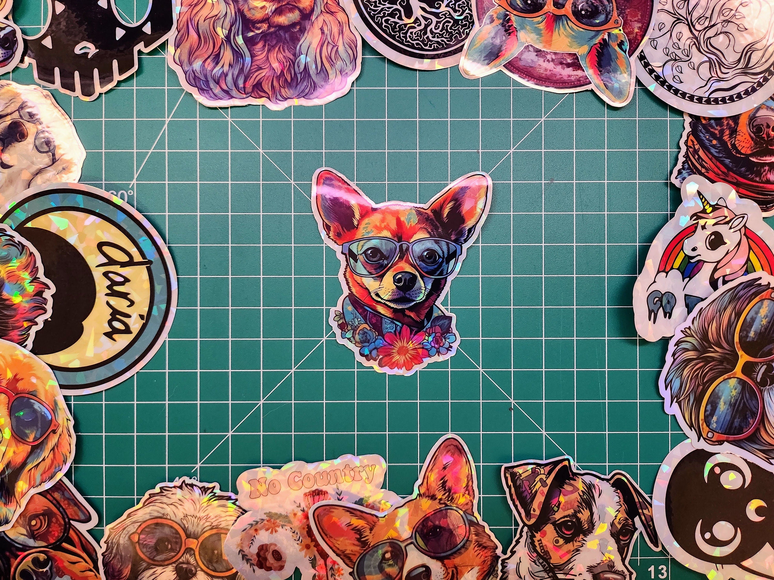 Trippy Chihuahua Sticker: Psychedelic Dog Lover Gift