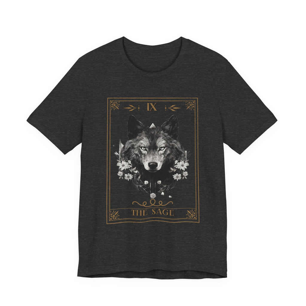 Wolf Tarot Graphic Tee — "The Sage" Vintage Wolf Illustration T-Shirt