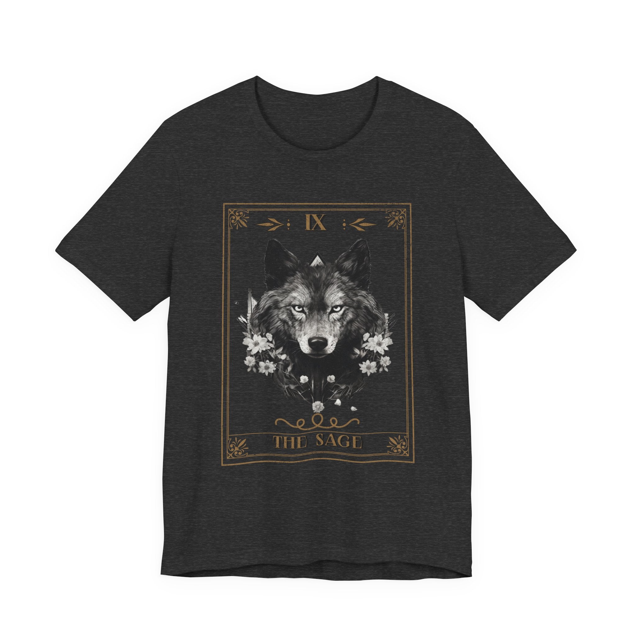 Wolf Tarot Graphic Tee — "The Sage" Vintage Wolf Illustration T-Shirt