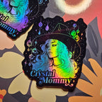 Crystal Mommy Holographic vinyl sticker featuring Witchy Wiccan Vinyl Decal