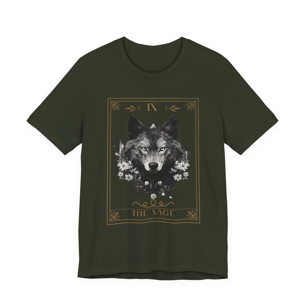 Wolf Tarot Graphic graphic shirt featuring "The Sage" Vintage Wolf Illustration T-Shirt