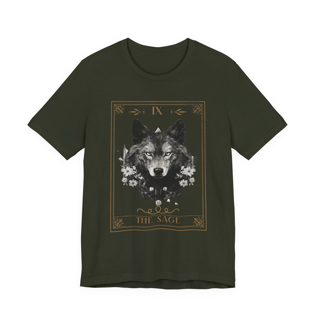Wolf Tarot Graphic graphic shirt featuring "The Sage" Vintage Wolf Illustration T-Shirt