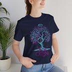 Good Omens Tree of Knowledge Doodle Aziraphale graphic shirt featuring Comic Con Fandom Jersey Short Sleeve Tee