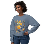 Golden Blooms graphic sweatshirt featuring Vintage Botanical Floral