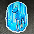Mystical Dane vinyl sticker featuring Starry Forest Holographic Decal