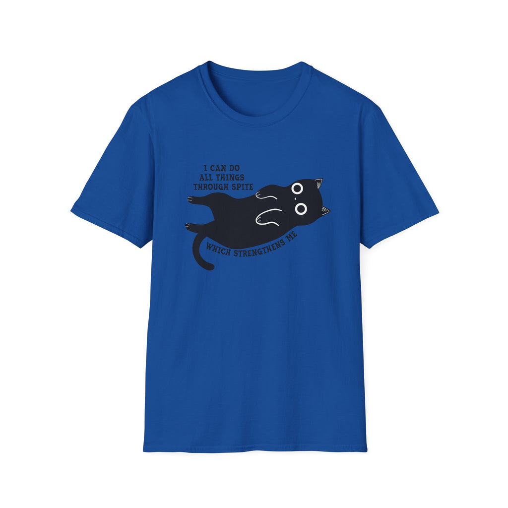 Additional photo of Cat Graphic — "I Can Do All Things Through Spit" Cute Funny Cat T-shirt