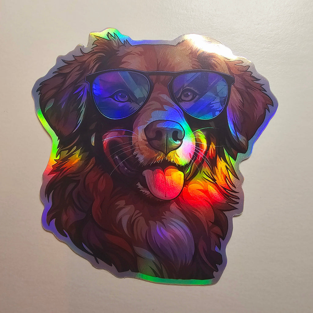 Nova Scotia Duck Tolling Retriever Sticker: Holographic Dog Decal