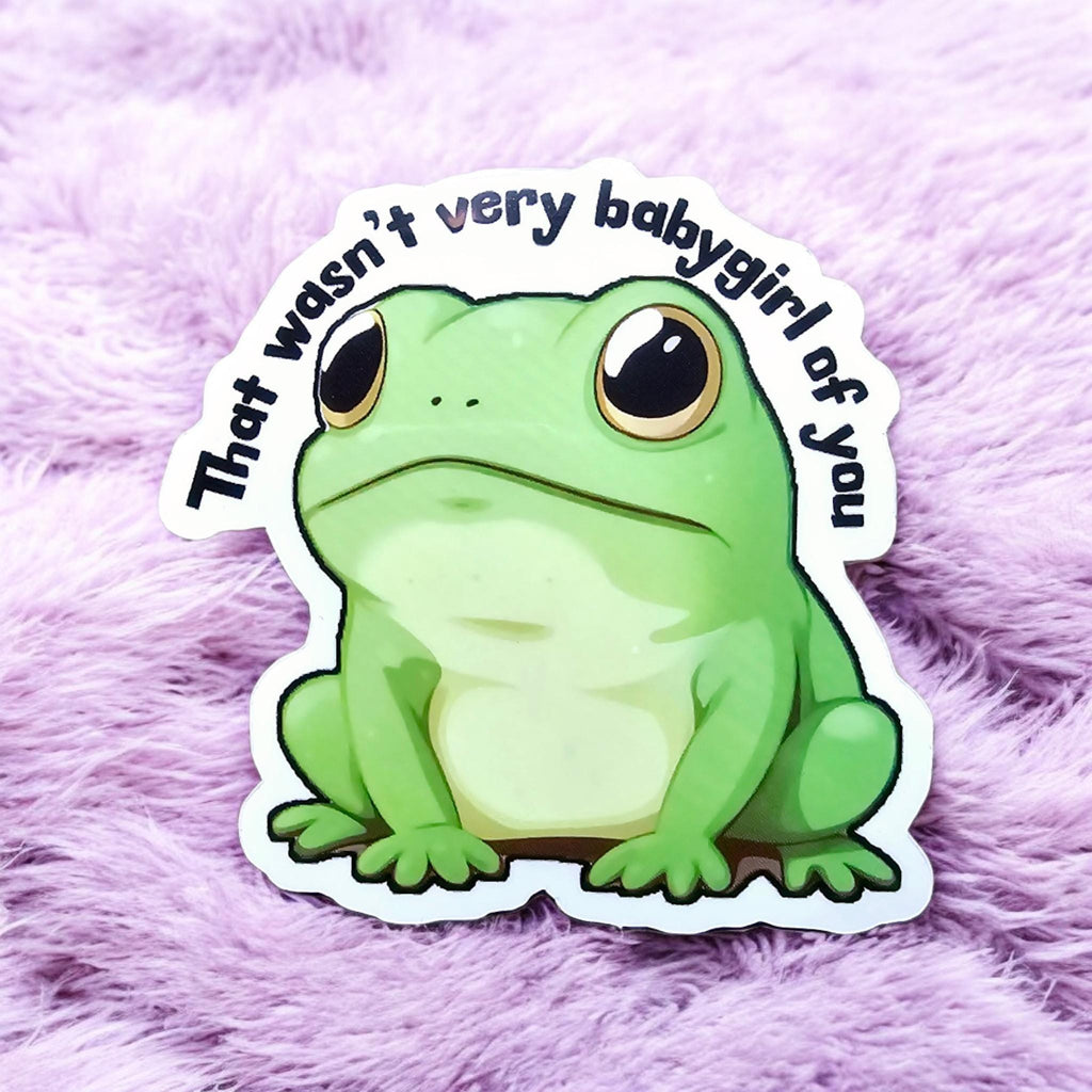 Disappointed Frog Sticker: Goblincore Humor