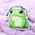 Disappointed Frog Sticker: Goblincore Humor
