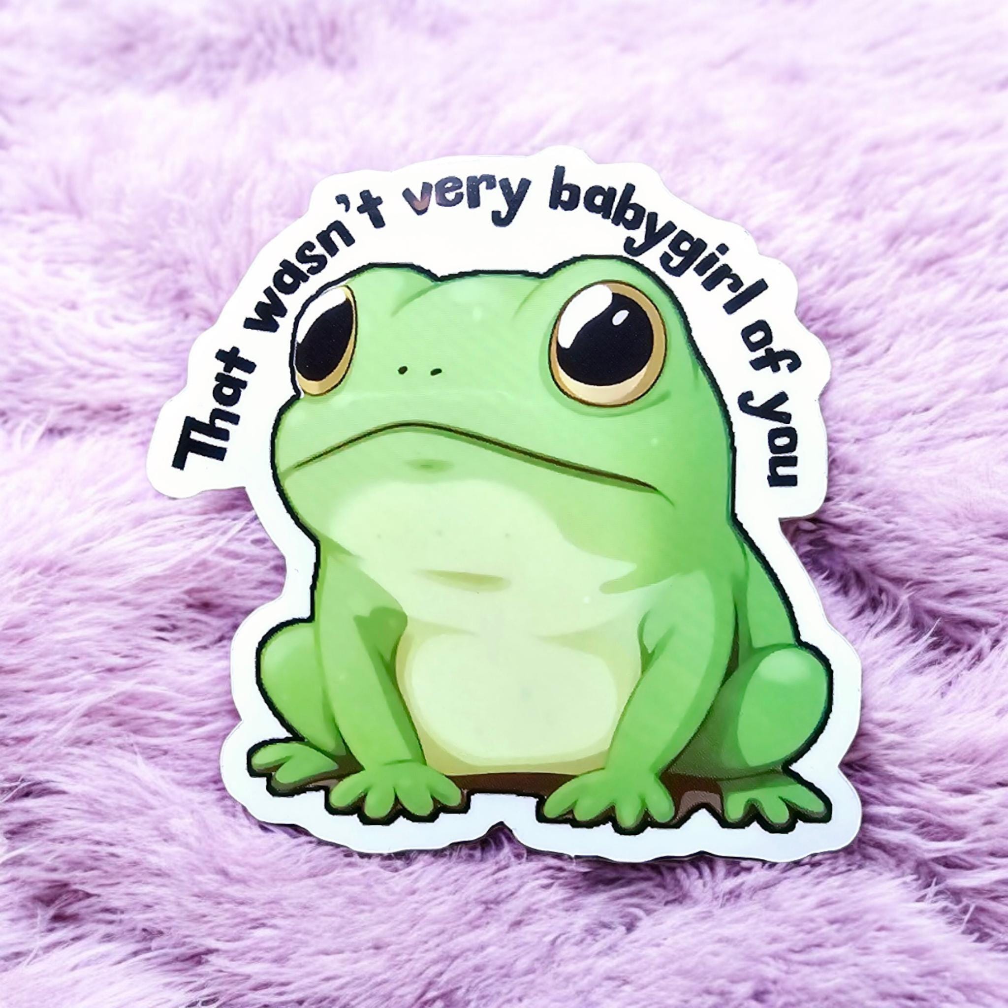Disappointed Frog Sticker: Goblincore Humor