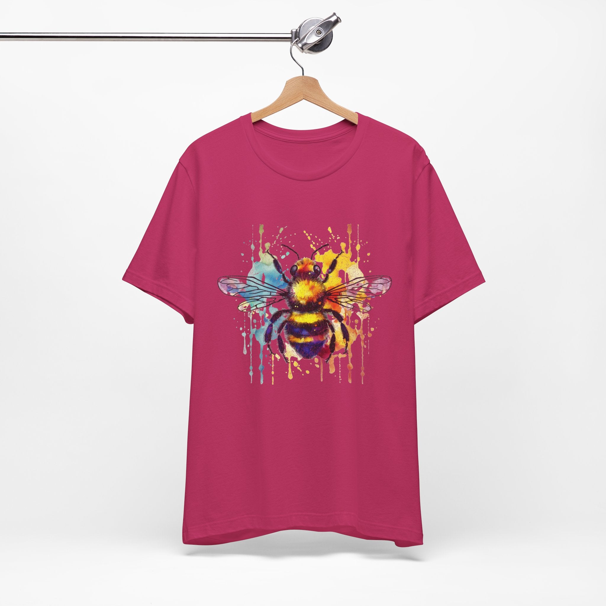 Watercolor Bee T-Shirt — Colorful Drip Honeybee Tee