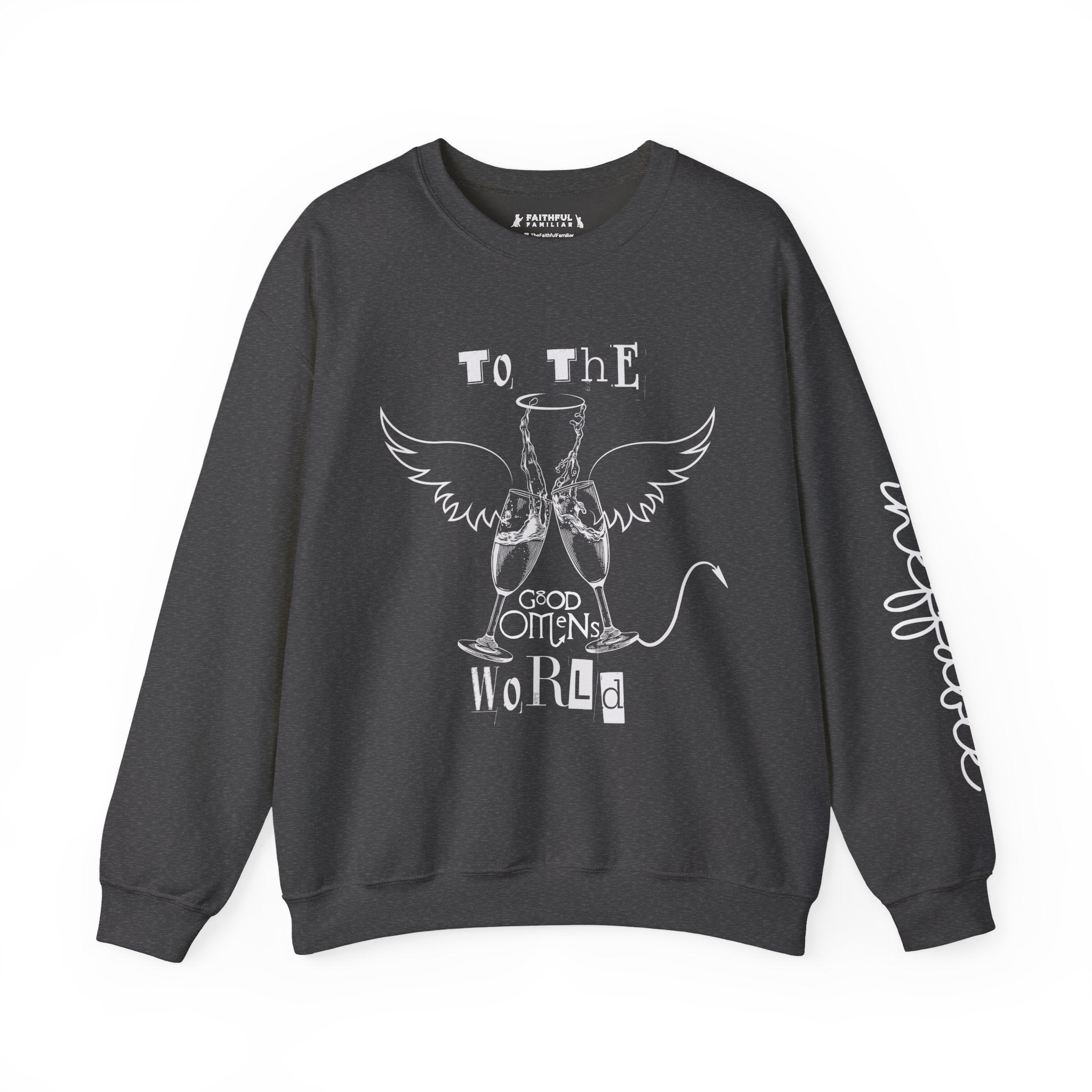 Angel & Devil 'To The World' Crewneck Sweatshirt — Good Omens Graphic