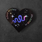 Holographic Snake Heart vinyl sticker